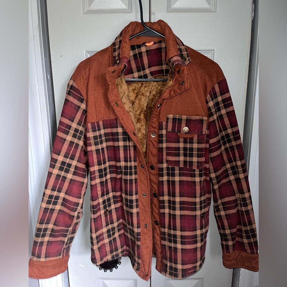 Plaid Men's Jacket with Brown Accents